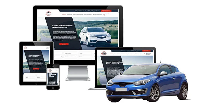 Ankaufseite mobil – Autoankauf Bad Salzungen mit rotem PKW